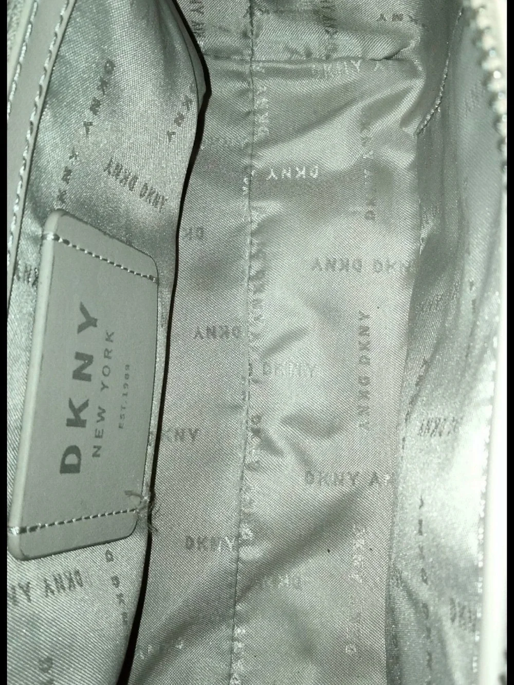 DKNY Beige Quilted Tote charm not included